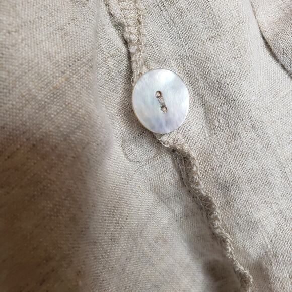 Flax| 100% Linen Button down Top in size Large - Picture 6 of 7